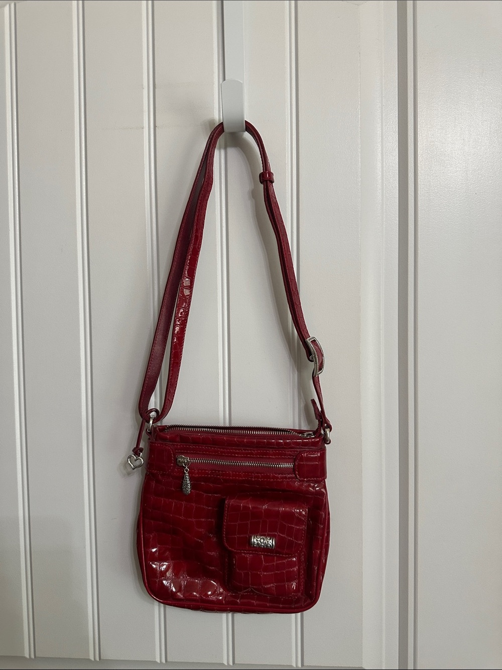 Brighton Red Patent Croc Crossbody